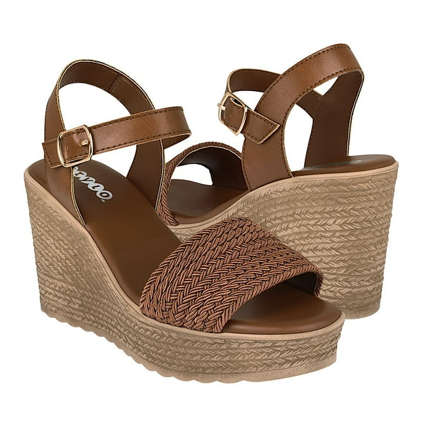 SANDALIAS DAMA STYLO 285 TEXTIL CAFÉ