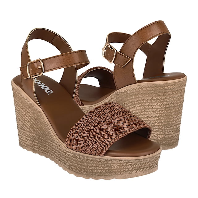 SANDALIAS DAMA STYLO 285 TEXTIL CAFÉ