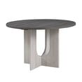 thumbnail image 4 of Leovanni 48inch Round Dining Table Set for 4 Modern Solid Wood 5-Piece Kitchen & Dining Room Set with Upholstered Chairs Pedestal Base, Gray, 4 of 7