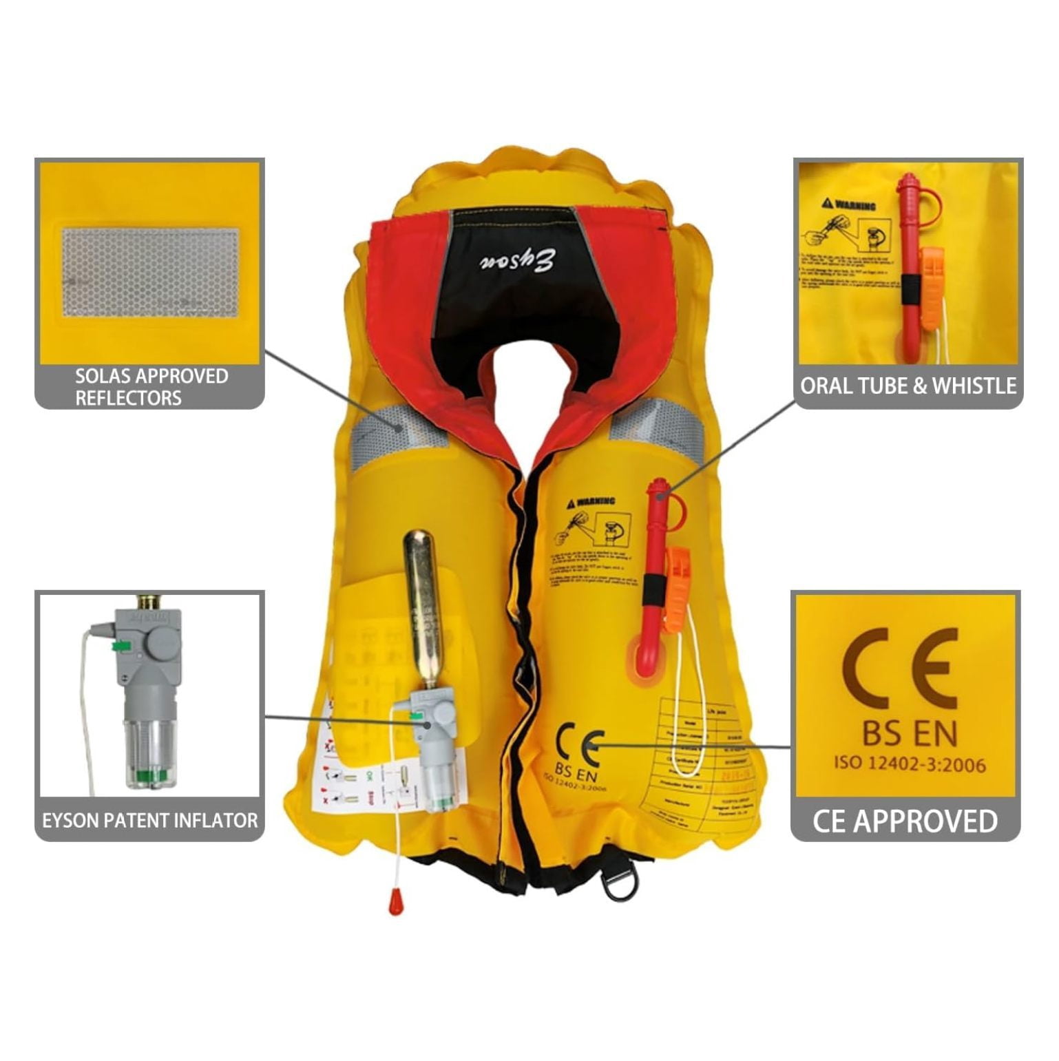Inflatable Life Life Vest Basic Automatic/Manual (639 Red Auto)
