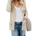 thumbnail image 5 of Hanerdun Women Button-Down Cardigan Sweaters Female Cardigan Outerwear Beige S, 5 of 5