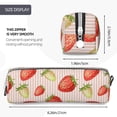 thumbnail image 3 of Pofeuu Strawberries Print Leather Pencil Case, Leather Pencil Pouch Large Capacity, Big Pencil Pouch with Zipper Vintage Pen Bag Fountain Pen Holder, 3 of 7