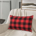 thumbnail image 5 of Sikiie Buffalo Plaid Red Black Print Plush Pillow Cover, Wrinkle-proof and Stain-resistant Pillow Protector without Pillow Core, Home Decoration-16"x24", 5 of 6