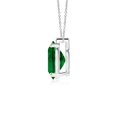 thumbnail image 2 of ANGARA Lab Grown 2.25 Ct Solitaire Oval Emerald Floating Pendant for Women in 14K White Gold (Size-10x8mm) | May Birthstone, Birthday, Anniversary, Jewelry Gift for Women | Lab-Grown Emerald Necklace, 2 of 8