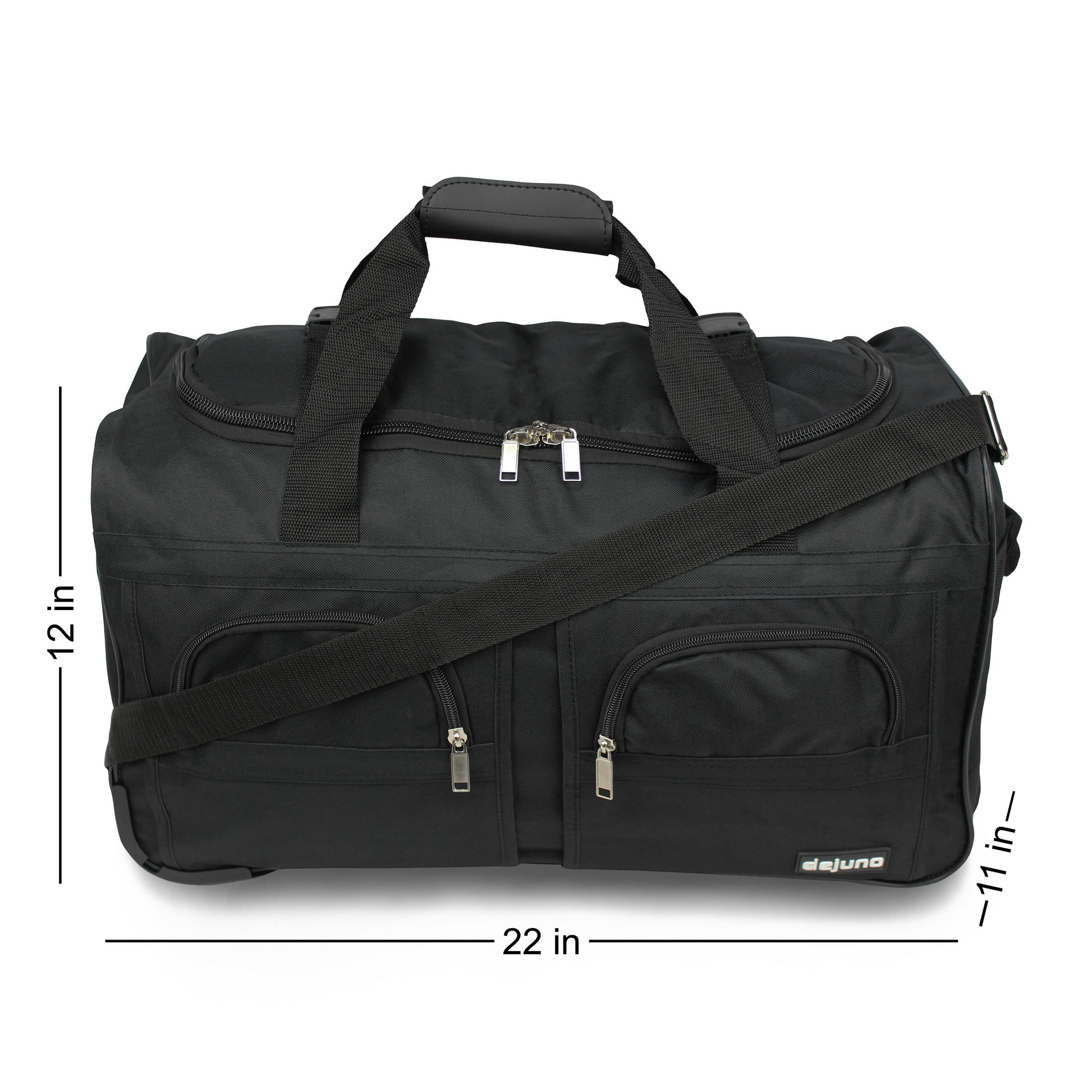 Hipack Deluxe 22-inch Carry-on Rolling Duffle Bag - Black