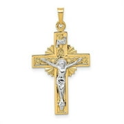14k Two-tone Gold INRI Crucifix Pendant XR738