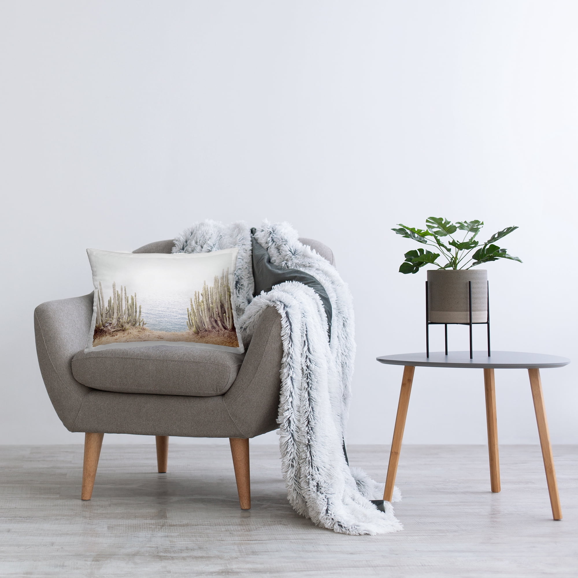 Stupell Industries Seaside Cacti Plants Decorative Printed Throw Pillow Design by Sisi and Seb.