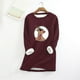 thumbnail image 2 of Camisas Navideñas Para Mujer, Camisetas de Manga Larga Con Estampado de Moda, Sudadera Gruesa de Lana, Ropa Interior Cálida de Terciopelo Con Cuello Redondo Odeerbi ODB207618, 2 of 3