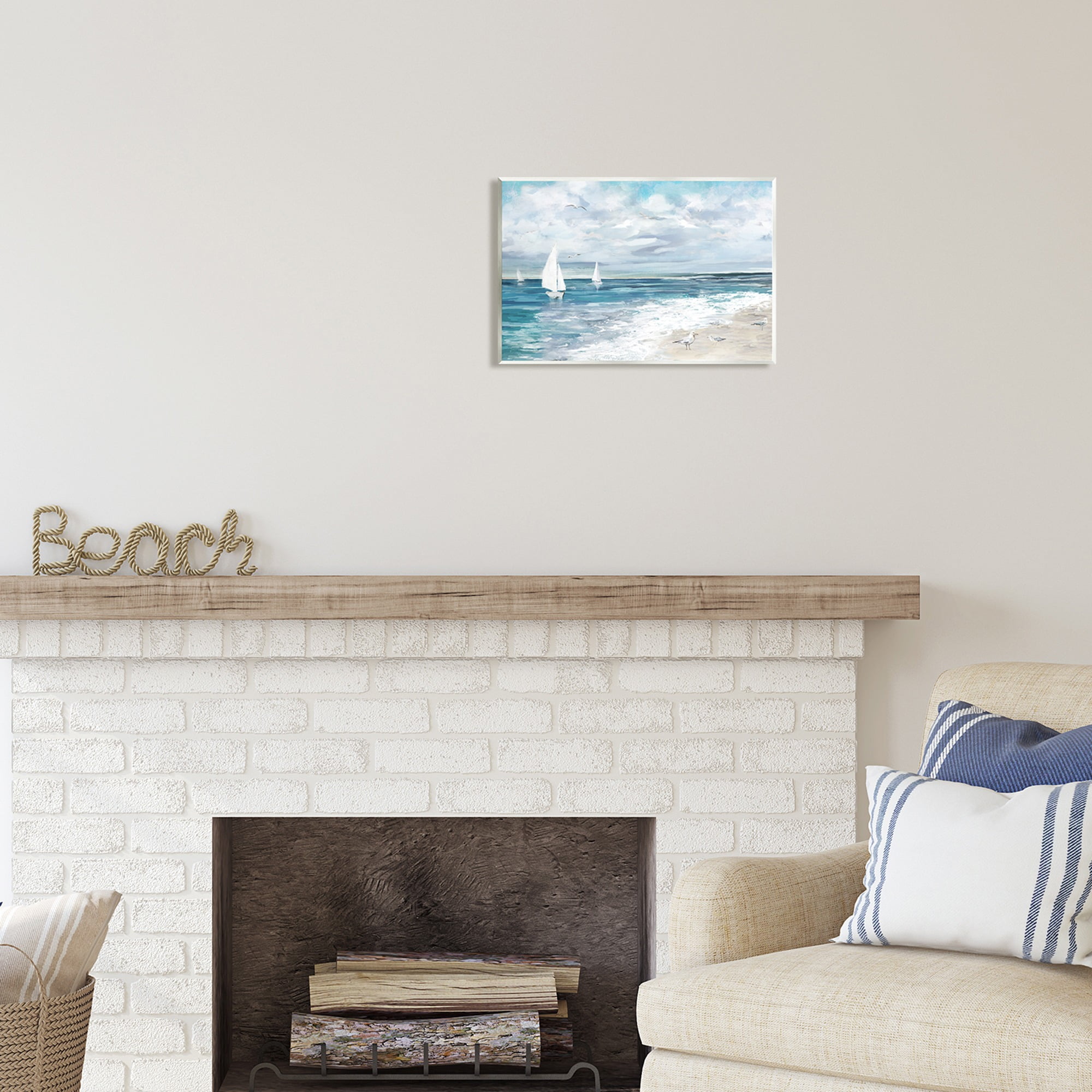 Stupell Industries On The Water Landscape Nature Painting Unframed Art Print Wall Art, 15 x 10
