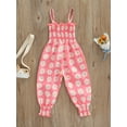 thumbnail image 2 of SAYOO Kids Summer Jumpsuits Daisy Print Elastic Tied-Up Strappy Sleeveless Siamese Trousers for Girls 9 Months to 3 Years, 2 of 9
