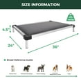 thumbnail image 6 of FXW TitanNest Chew-Proof Elevated Dog Bed, Raised Cot for Indoor/Outdoor/Camping Use, Durable & Washable Padded Pet Bed for Small Dogs, 36.0" L x 24.0" W x 4.5" H, Gray, 6 of 6