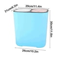 thumbnail image 3 of Cubo de basura con compartimentos para residuos de cocina, blanco, con tapa para separar residuos secos y húmedos, elegante cubo de basura de plástico para el hogar., 3 of 6