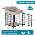 thumbnail image 6 of Small Dog Crate End Table,Dog Crate Furniture, Dog Kennel End Table with Storage Drawer, Chew-Proof Metal Fence, Lockable Door, Wooden Pet Cage Side Table Indoor, 6 of 6