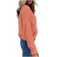 thumbnail image 4 of AOOCHASLIY 2023 Womens Sweater Women Casual Fashion Pullover Long Sleeve Round-Neck Knitted Sweater Tops, 4 of 4