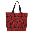 thumbnail image 1 of Balery Rose Flowers Bolsa Tote Estilo Estético con Cremalleras, Bolsa de Hombro, Bolsa de Compras Grande y Plegable, 1 of 7
