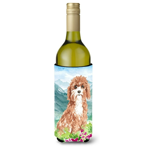 Carolines Treasures CK2539LITERK Mountain Flowers Cavapoo Wine Bottle Beverage Insulator Hugger Wine Bottle multicolor