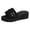Noir, variante sur Sandales à Talon Compensé à Brides en Tricot Légères pour Femmes, Décorées de Perles, Légères, Antidérapantes, Plateforme, Pantoufles d'Été, Noires, Taille 7