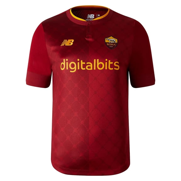 New Balance Men's AS Roma Short Sleeve Jersey 22, Home, Small