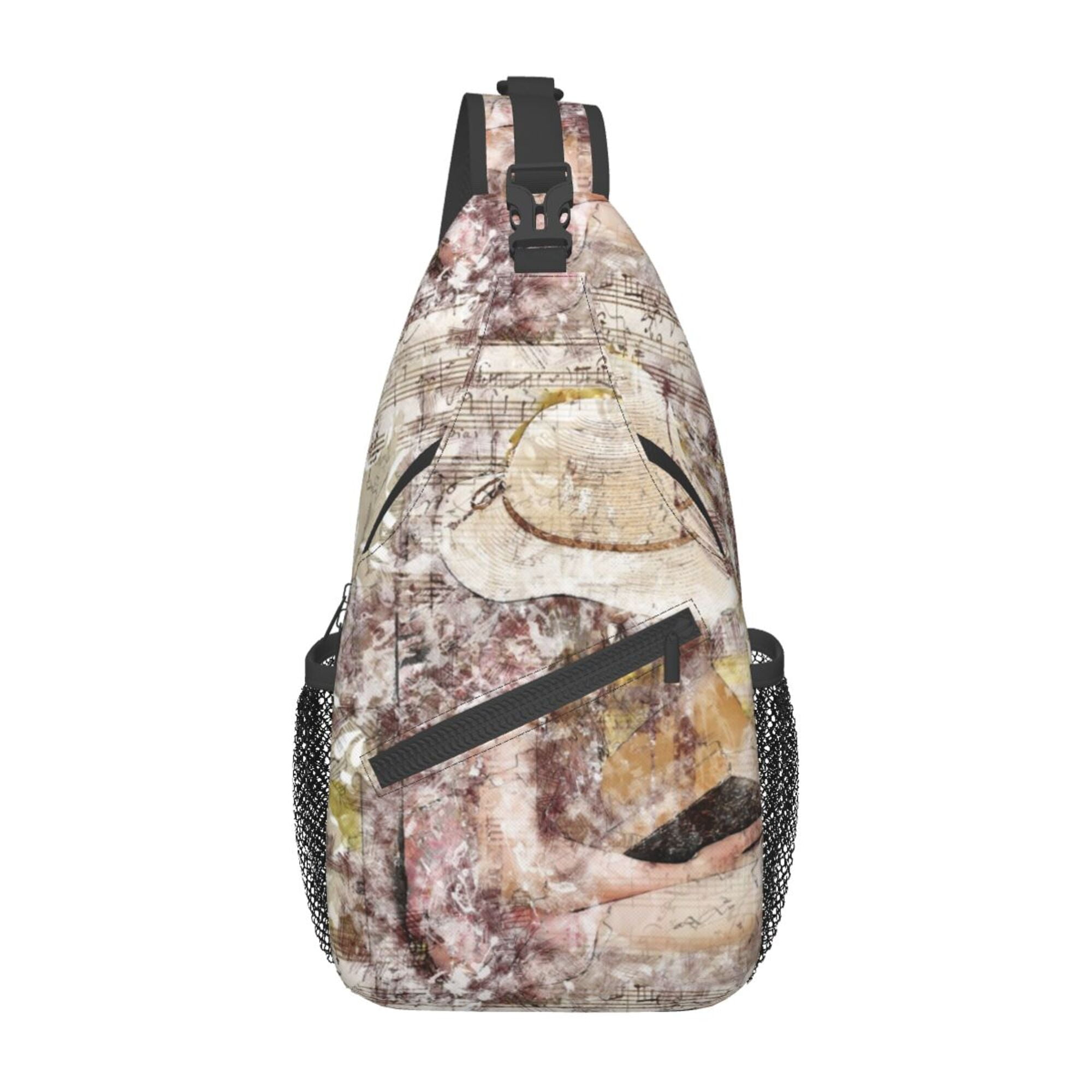 ZICANCN Crossbody Sling Bag for Men Women Art Collage Layout Casual