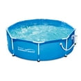 thumbnail image 1 of Summer Waves 8ft x 30in Outdoor Round Frame Above Ground Swimming Pool with Pump, 1 of 5