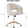 thumbnail image 3 of Home Office Chair Swivel Corduroy Fabric Desk Chair Accent Armchair Upholstered Modern Tufted Chairs with Gold Base for Girls Women Ergonomic Study Seat Computer Task Stools for Living Room(Beige), 3 of 19
