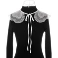 thumbnail image 2 of Zhengup Detachable Fake Collar, Semi-Sheer Embroidery Mini Cape Neck Ruff Dickey False Collar for Blouse, 2 of 5