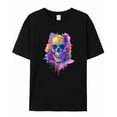 thumbnail image 5 of Men's T-Shirt,Colorful Skull Short Sleeve Crewneck Casual Tee Shirts,Black-XS, 5 of 8