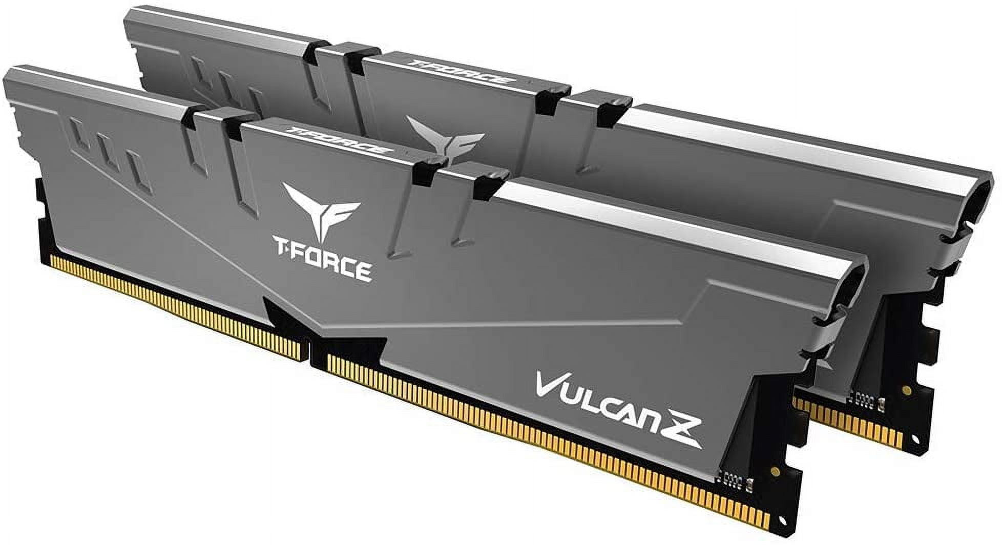 TEAMGROUP T-Force Vulcan Z DDR4 16GB Kit (2x8GB) 3200MHz (PC4-25600) CL18 Desktop Memory Module Ram (Gray) - TLZGD416G3200HC16FDC01