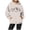 Beige, variant on Women's Letter Printed Round Neck Pullover Street Long Sleeve Pullover Hoodie Sweatshirt with Hoodie Women
