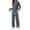Blue, variant on 2 Piece Sets for Women Travel Outfits Color Block Long Sweater Lounge Sets Splits Hem Tracksuits with Pockets