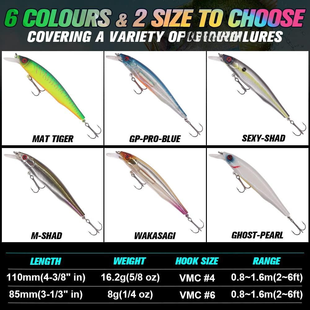 Jerkbait Kit - Minnow Lure Suspending Bass  Smallmouth Walleye Largemouth 1 Piece