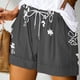 thumbnail image 2 of Mujeres Pantalones Cortos Ilustración de Verano Casual Encaje Hasta el Bolsillo Elástico, Pantalones Cortos Casuales para el Día Y el Ocio, 2 of 5