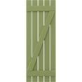 thumbnail image 5 of Ekena Millwork 19 1/2"W x 70"H Americraft Five Board (2 Batten) Exterior Real Wood Spaced Board-n-Batten Shutters w/ Z-Bar (Per Pair), Moss Green, 5 of 10