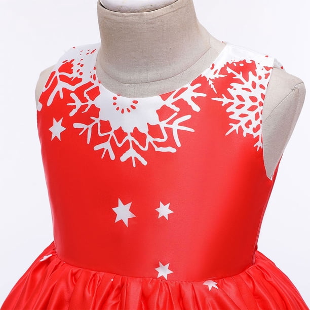 Robe De Noël Pour Fille Tenue Noel Bebe Fille Robe De Fête Petite Elegant Costume For Kids Holiday Party Pageant Formal Dress Up Ensemble De Costume De Père Noël Pour Enfants (2-Red