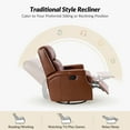thumbnail image 2 of Genuine Leather Swivel Rocker Recliner Wingback Transitional Set of 2 Brown, 2 of 7