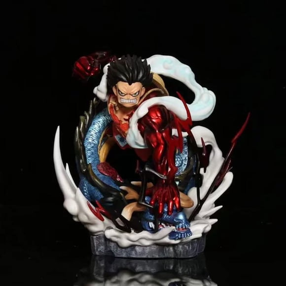 Nouvelle One Piece : Personnage de Jeu Luffy Anime de Collection (Gear Fourth) Statue Figurine de Dessin Animé Ornement de Bureau Collection Créative Cadeau Amusant Décorations de Collection Souvenirs pour Fans