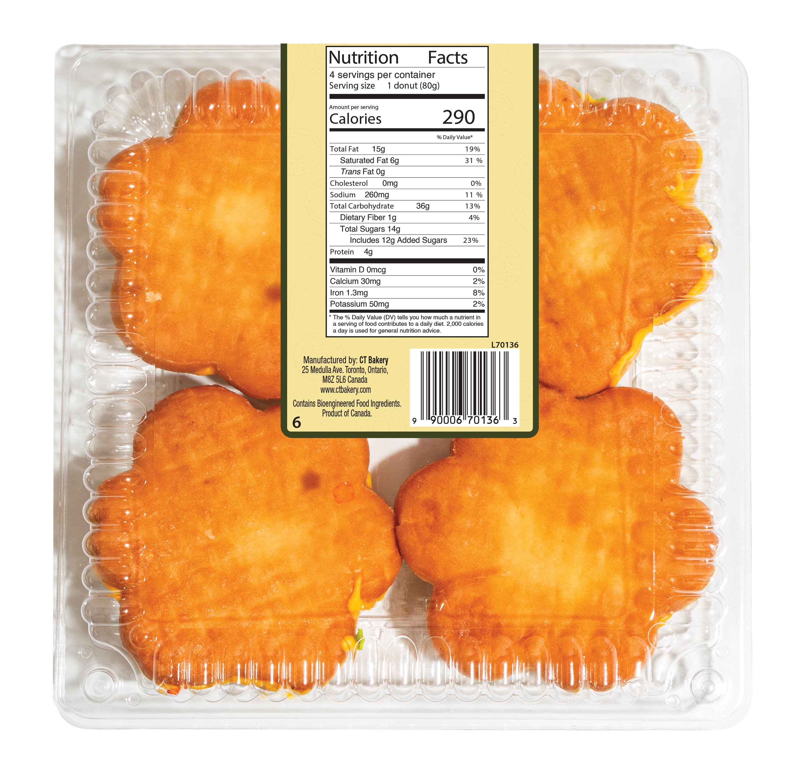 Lemon Flower Shaped Donut, 11.28 oz, 4ct - Walmart.com