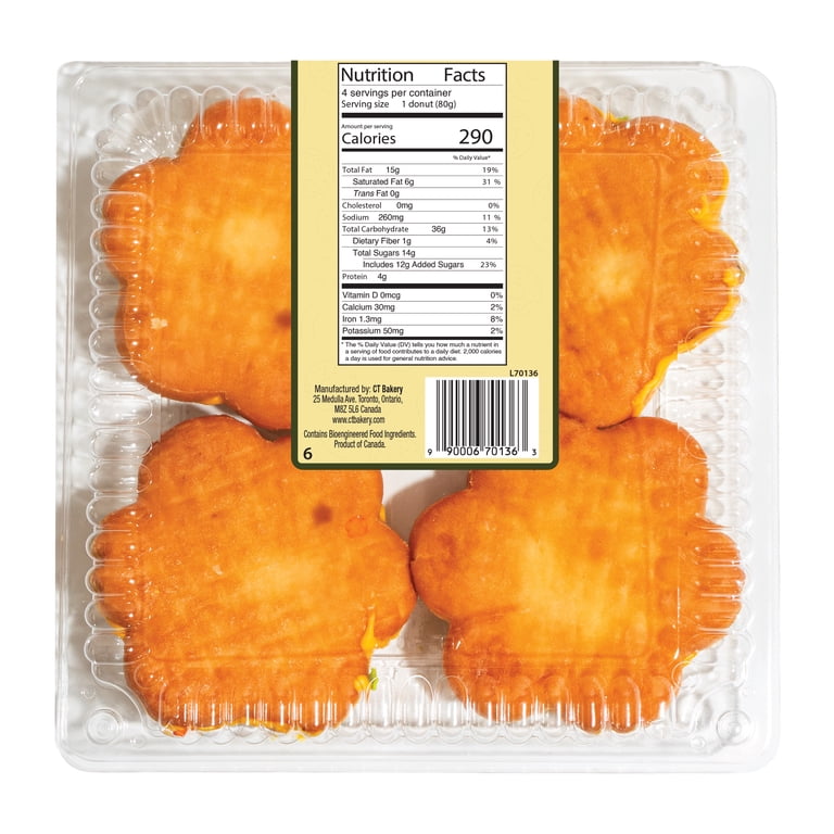 Lemon Flower Shaped Donut, 11.28 oz, 4ct - Walmart.com