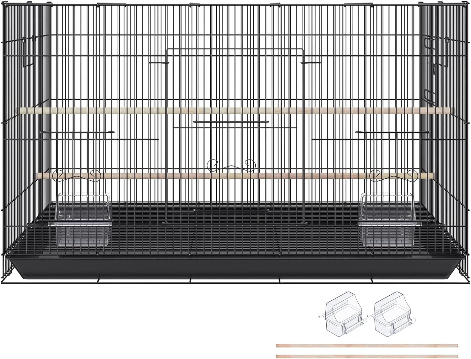 30 Inch Flight Bird Cage, Stackable Bird Cage Parakeet Cage with Slide-Out Tray and Handle, Small Parrots Birdcage for Cockatiels Budgies Conure Macaw Finch Lovebirds Canaries Pigeons
