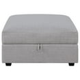thumbnail image 4 of Cambria Square Upholstered Storage Ottoman Grey, 4 of 7
