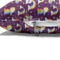 thumbnail image 4 of Rainbow Pet Bed, Space Galactical Cartoon Clouds Stars Sun Illustration, Chew Resistant Pad for Dogs and Cats Cushion with Removable Cover, 24" x 39", Dark Magenta Multicolor, by Ambesonne, 4 of 4