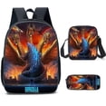 thumbnail image 1 of Mochila con estampado de Godzilla, juego de 3 piezas, mochila para portátil de 17 pulgadas, mochila escolar, mochila de viaje multifuncional unisex, 1 of 5