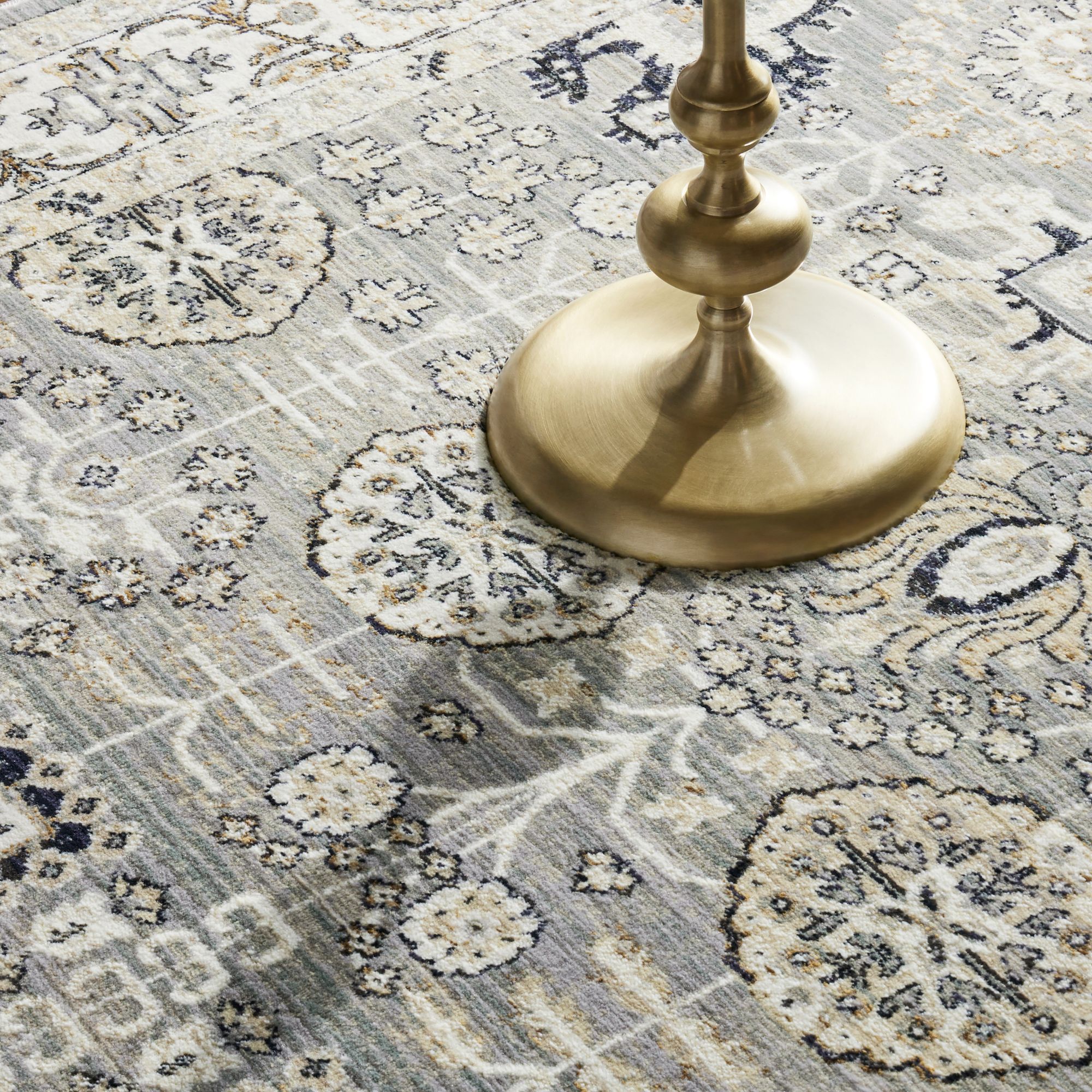 Everloom Carina Everette Vintage Medallion Runner Area Rug, Grey/Ivory, 1'10"x7'10"