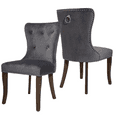 thumbnail image 1 of Modern Button Tufted Upholstered Dining Chairs with Nailhead Trim and Back Ring Pull, Dining Room Chairs Tufted Cushion Back Elegant, Accent Chairs with Solid Wood Legs (Set of 2), 1 of 9