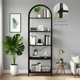 thumbnail image 2 of Memoryfield 5 Tier Arched Bookshelf, Industrial Open Back Bookcase, Modern Freestanding Display Shelving Unit Storage Rack with Metal Frame for Bedroom Living Room, Black, 2 of 8