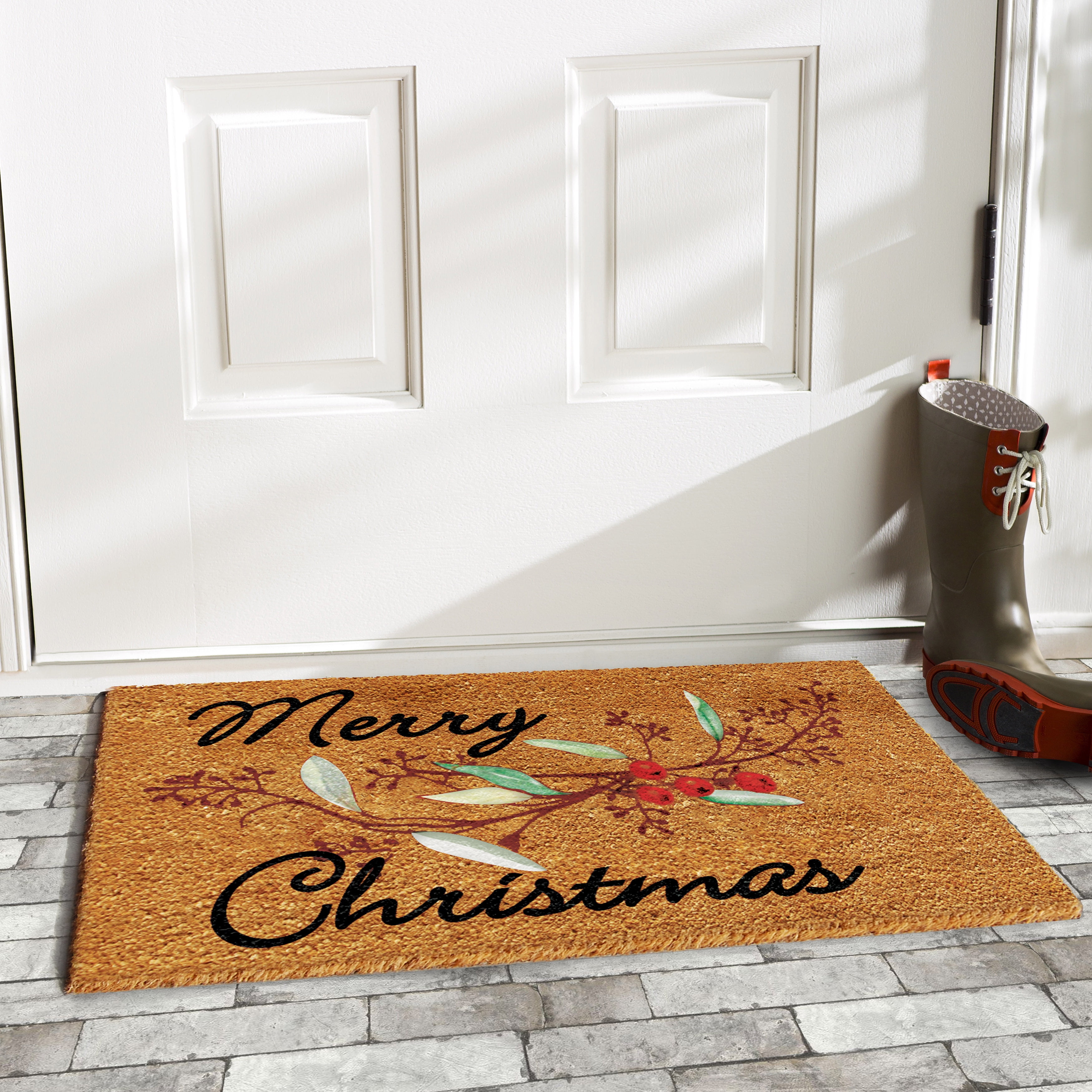 Rug Doormat Mat Happy Holidays ch103/1 cm.50x80 2 pieces