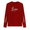 thumbnail image 5 of Avrnliq Womens Red Love Print Long Sleeve Shirt, Valentine's Day Gifts for Her, Soft Crewneck Casual Top, Sizes S-XXXL,Size 2XL, 5 of 5