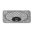 thumbnail image 1 of Ethnic Computer Mouse Pad, Face in Sunglasses on a Background of Triangles Doodle Sketch Illustration, Rectangle Non-Slip Rubber Mousepad X-Large, 35" x 15", Charcoal Grey White, by Ambesonne, 1 of 2