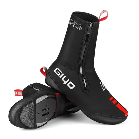 GIYO GIYO Couvre-Chaussures Thermiques Imperméables pour Vélos de Montagne et de Route, Surchaussures Réfléchissantes Coupe-Vent Doublées de Polaire pour l'Hiver, Taille TTG (EU 44-45) - GUXT-02H