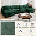 thumbnail image 4 of SZLIZCCC Modular Sectional Sofa with Movable Ottoman, L/U Shaped Chenille Fabric Couch with High - End Material,Flexible Combination for Living Room, Office, Apartment Green4+2, 4 of 7